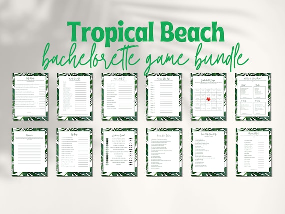 Tropical Bachelorette Party Game Bundle: Beach Games (PDF)