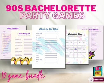 90s Bachelorette Party Games Bundle: Y2K Theme (Digital Download)