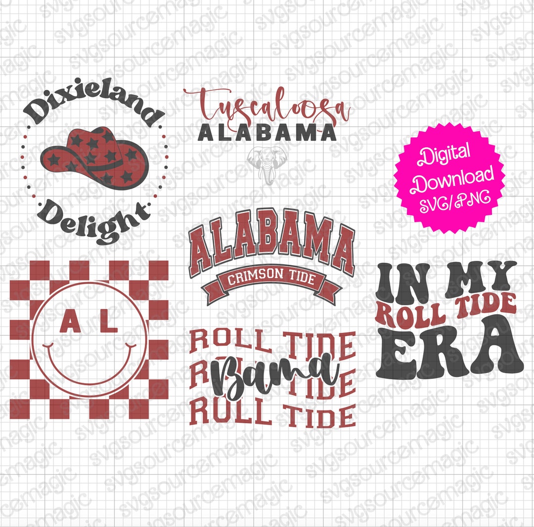 Alabama Crimson Tide Color SVG and PNG Digital Download - Etsy Australia
