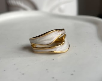 Double Layer Glaze Irregular Ring