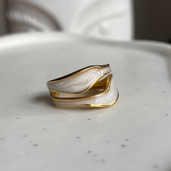 Double Layer Glaze Irregular Ring