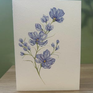 Carte thématique printanière vierge pour elle, carte de fleurs à l'aquarelle, carte d'artiste canadien peinte à la main pour la famille et les amis.