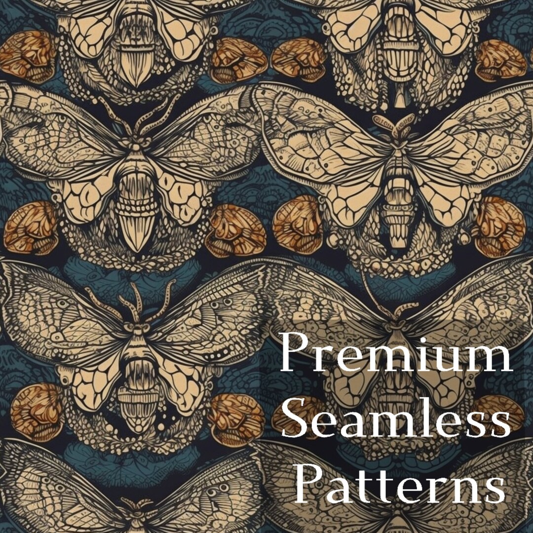 Abstract Moth Seamless Pattern for Commercial Use - Etsy