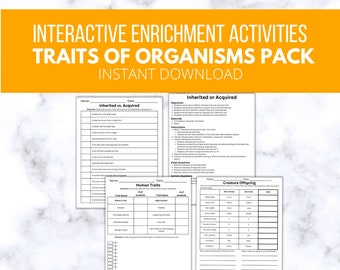 3rd Grade NGSS Life Science Activities: Organism Traits Exploration, Interactive Games & Worksheets, NGSS3-LS4-2, NGSS3-LS3-1