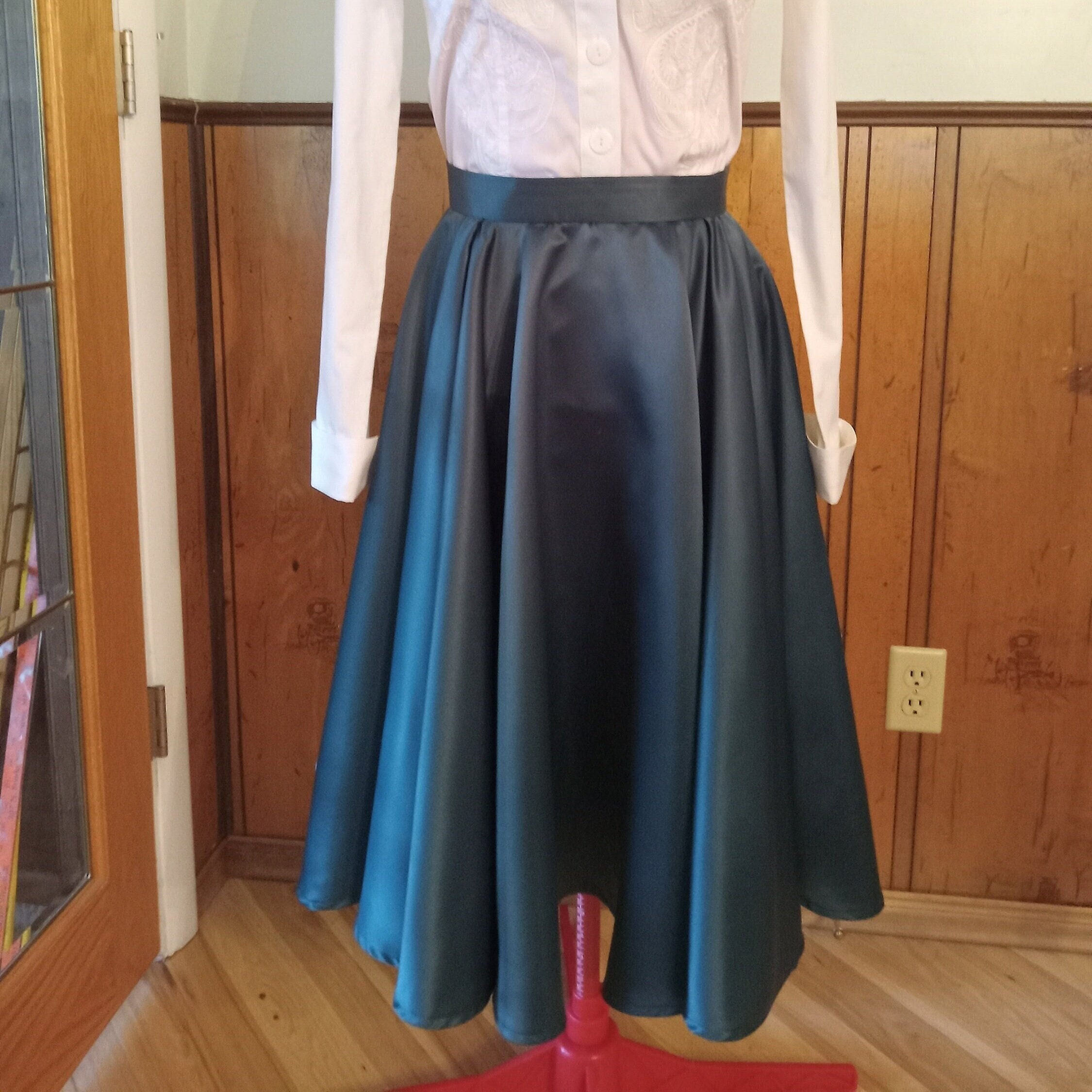 mid length satin skirts 40k