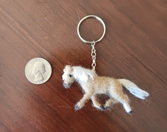 Needlefelted Wool Palomino Horse Keychain