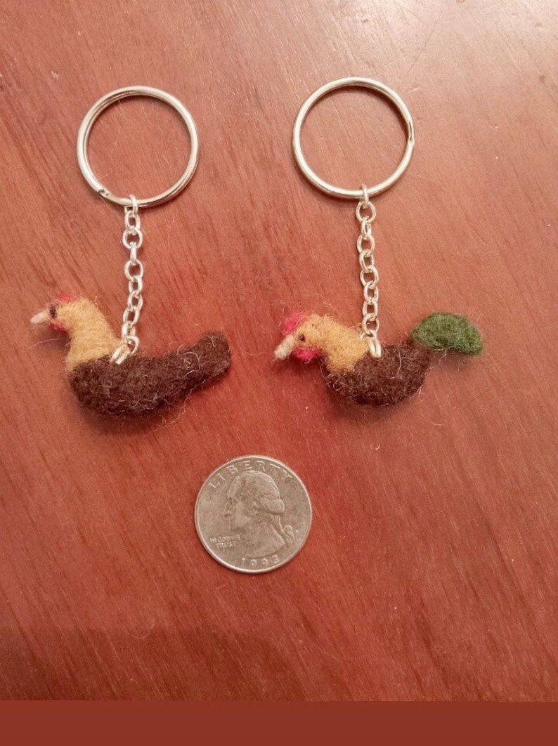 Needlefelted Wool Chicken Keychain - Etsy