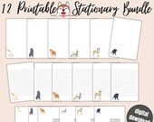 12 printable DOG stationary & 6 envelopes, multipack dog cards for dog owners, Paw-some stationary for dog lovers, dog scrap paper, dagboek