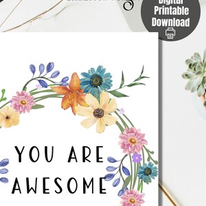 You Are Awesome Greeting Card, Personal Message Card, Love Note ...
