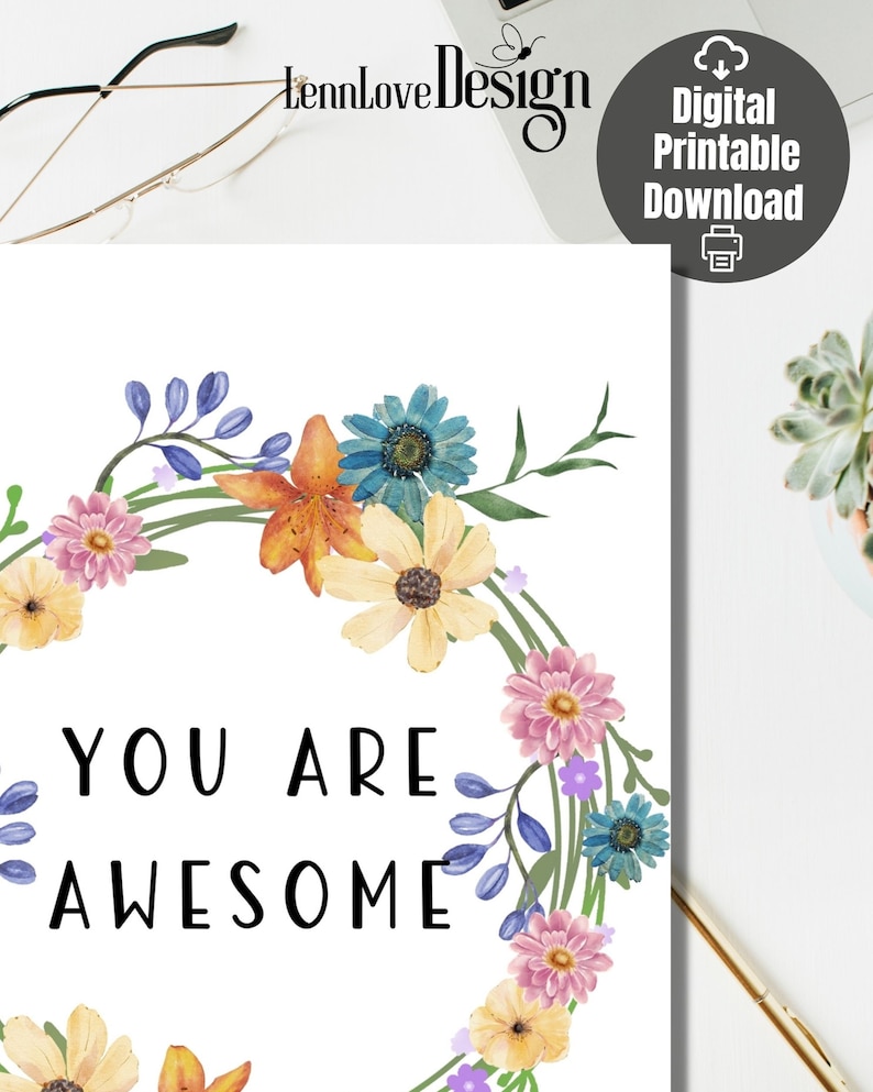 You Are Awesome Greeting Card, Personal Message Card, Love Note ...