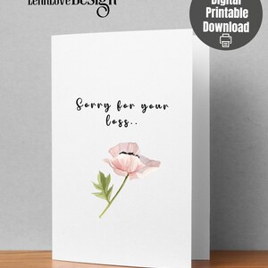 Condoléances pour cette perte, montrant de la tristesse pour un décès, de la sympathie pour la mort, des vœux de force avec le chagrin, une carte de sympathie