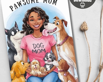 Pawsome Hundemama, Karten für Mütter, Muttertagsgrußkarte, Muttertagstext, Zitat für coole Hundemama, Aquarellkarte