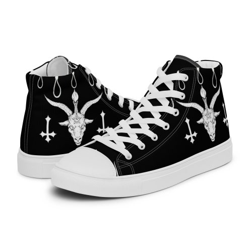 contacto cansada Más Gothic Slipknot Sneakers Black Lace up Sneakers Gothic - Etsy