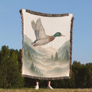 Woven Cotton Duck Baby Blanket: Woodland Nursery Decor, Hunting Theme