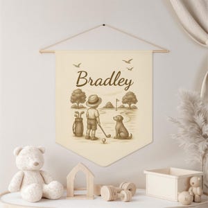 Personalized Golf Theme Pennant for Kids, Room Decor, Birthday Gift, Sports Room Decoration, Custom Name Banner, Golf Nursery Decor