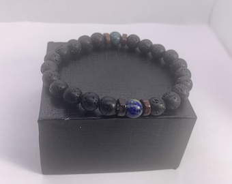 8mm Moonstone Bead Tibetan Pulseras Lava Stone Bracelet