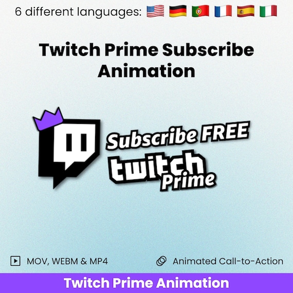 Twitch Prime Animated Overlay to Encourage Your Viewers to