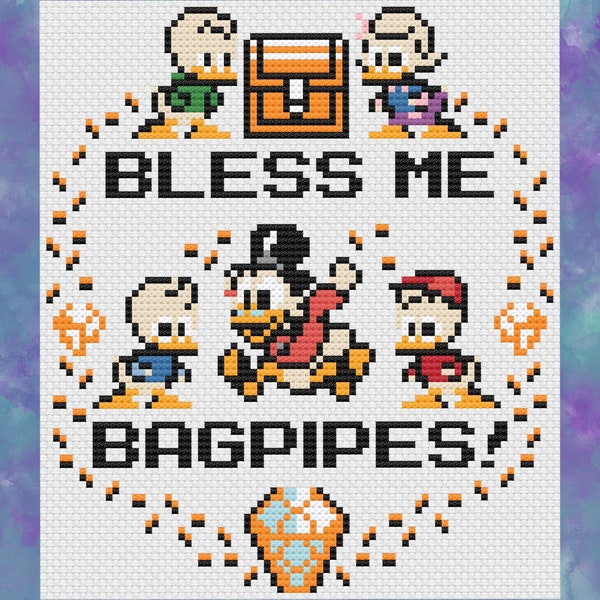 Bless Me Bagpipes DuckTales Cross Stitch Pattern