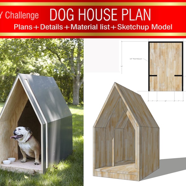 DIY Dog House Plan, Modern Dog House, Dog House, Puppy house, Modern Puppy House, Pet house, Modern Pet house, DIY Plans,