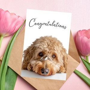 Felicitaciones, Tarjeta de boda Goldendoodle, Tarjeta de felicitación Goldendoodle, Tarjeta de felicitación Goldendoodle, Regalo Doodle, Tarjeta de boda