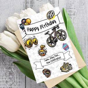Triangle Geburtstagskarte, Triathlet Geburtstagskarte, Triathlet Geburtstag, Ironman Geburtstagskarte, Triathlet, Triathlet Geschenk, Ironman Geschenk