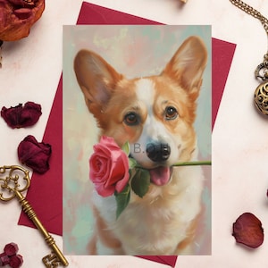 Corgis Karte, Valentinstag Hundekarte, Valentinstag Karte, Corgis Valentinstag Karte, Karte für Hundebesitzer, Corgis Geburtstagskarte
