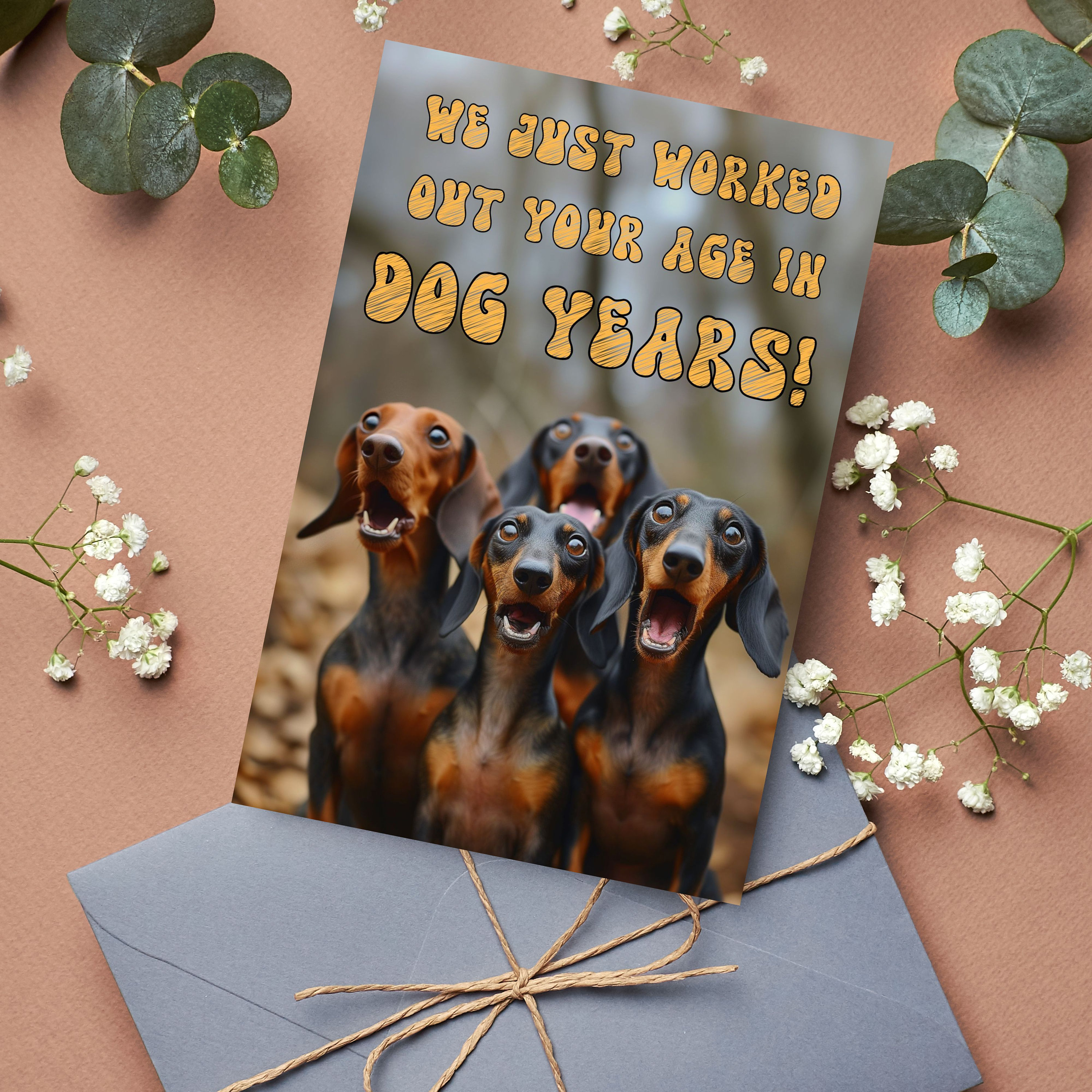 Dachshund Birthday Card, Dachshund Greeting Card, Dachshund Card ...