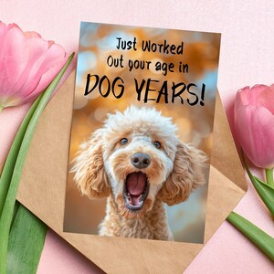 Carte d'anniversaire Goldendoodle, carte Goldendoodle, carte d'anniversaire chien, carte Doodle, carte doodle dorée personnalisée, carte de voeux Goldendoodle