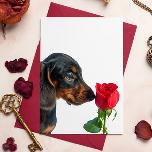 Dackel Valentinstag Karte | Dackel Karte Jubiläum | Valentinstag Karte Wurst Hund | Dackel Valentinstag | Dackel Karte