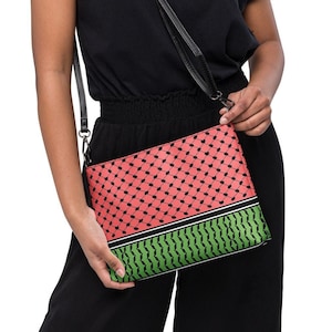 Watermeloen Keffiyeh-crossbodytas - Draag cultuur, betuig solidariteit, steun Palestina!