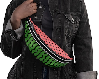 Wassermelonen Keffiyeh Bauchtasche - Unterstütze Palästina!