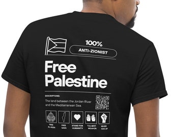 Camiseta Palestina Libre con diseño de etiqueta de producto / Apoya la causa con ropa deportiva con estilo