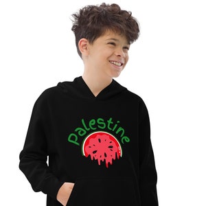 Palestine Watermelon Hoodie for Kids, Fleece Hoodie, Palestine Solidarity