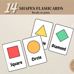 Shapes Flash Cards - Digital Download, Educational Tool, Ideal for Shape Recognition Learning, Unique Educational Gift