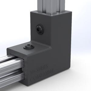 80/20 10 Series (1010) 90-Degree Corner Bracket – ASA Printed, 1/4"-20 Hardware Option, T-Slot Aluminum Extrusion