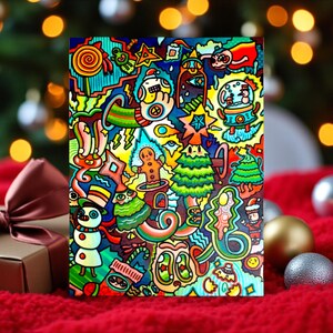 Original Psychedelic Doodle Art – Trippy Abstract Acrylic Painting on Canvas – Colorful Surreal Pop Art – Hand Painted Original Artwork