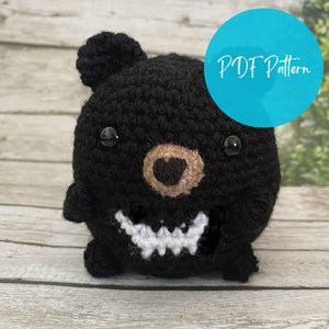 Tasmanian Devil Crochet Pattern Australian animal pattern crochet beginner friendly crochet pattern cute crochet pattern PDF pattern crochet