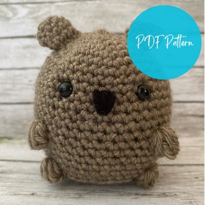 Wombat Crochet Pattern Australian animal pattern crochet beginner friendly crochet pattern cute wombat crochet pattern PDF pattern crochet