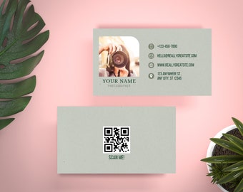 Business Card Template, Photography Business Card, Photographer Business Card Template, Canva Template, Digital Download