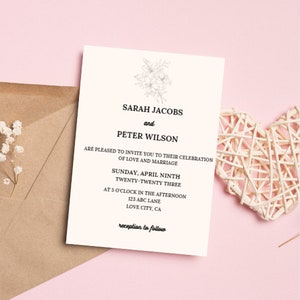 Wedding Invitation Template, Wedding Invitation, Instant Download, Printable Invitation, Wedding Invite Template, Invitation Set Template