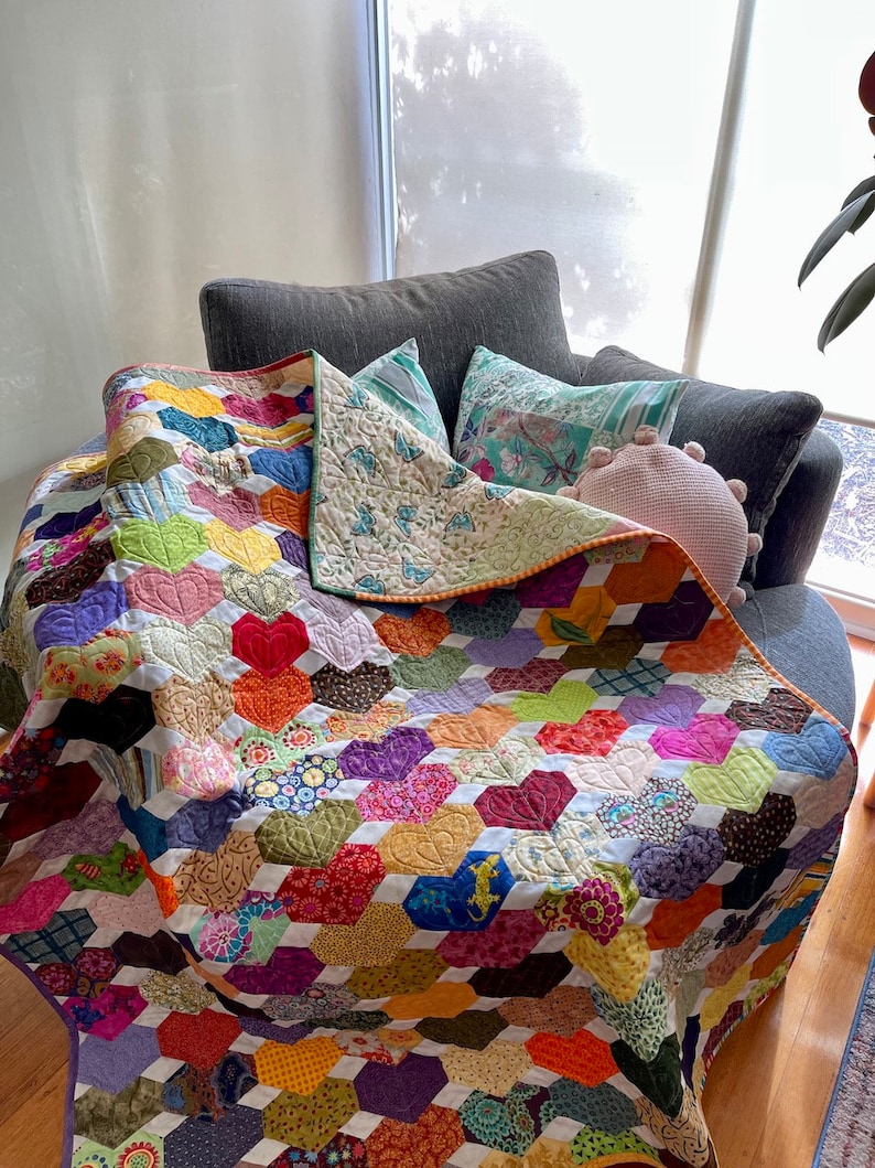 Chain of Hearts EPP Quilt - PDF Pattern - Etsy