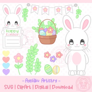 Easter Bunny DIGITAL SVG File Download, Rabbit | Easter Eggs, PNG