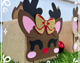 Christmas Reindeer DIGITAL SVG File Download, Rudolph | Present | Wrapping, PNG Layered