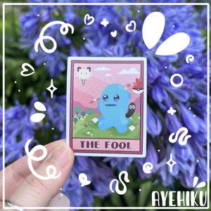 Uau Uau | Carta de Tarô | Adesivo de vinil fofo | Fosco | Chibi | Kawaii | Anime