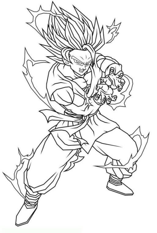 Goku Coloring Pages: Fun Anime Art (digital Download) - Etsy