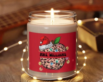 Candela personalizzata per insegnante, regalo personalizzato per insegnante, regalo personalizzato con nome insegnante, regalo di Natale personalizzato per insegnante