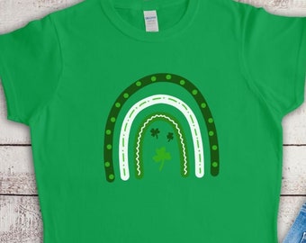 Tee-shirt pour femmes de la Saint-Patrick, chemise pour femmes de la Saint-Patrick, chemise irlandaise, T-shirt arc-en-ciel, tee-shirt Shamrock, chemise arc-en-ciel de la Saint-Patrick