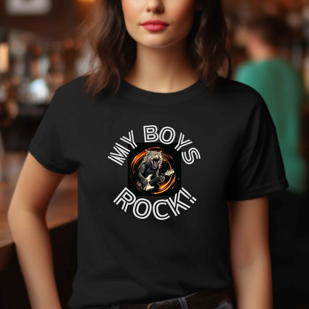My Boys Rock Tshirt Rock N Roll Cat Boy Mama Boy Dad Etsy