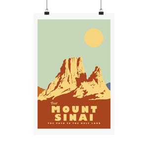 Mount Sinai Travel Poster | Biblical Mountain Wall Art | Vintage WPA Style Desert Print | Holy Land Landscape Decor