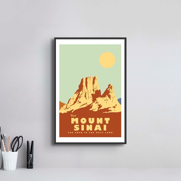 Mount Sinai, Bible Art, Travel Poster, Travel Art, Bible Print, Old testament, Mountain Art, Wall Art, Bible Poster, Moses, Holy Land Art